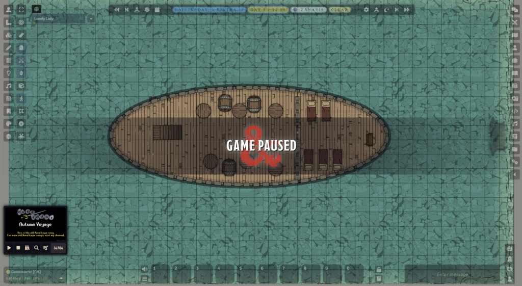 A screenshot of a Foundry VTT game session with various modules enabled